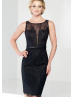 Black Lace Knee Length Mother Dress With Taffeta Jacket